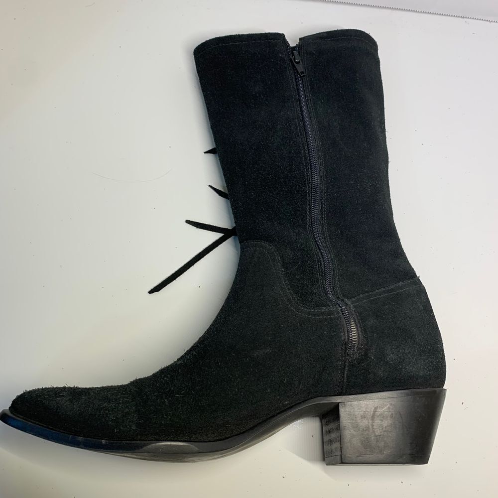 Durango Western Black Suede Fringe Boots Size 7.5 - Picture 8 of 16